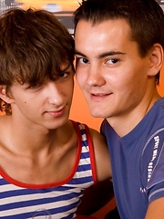 Horny twink licking asshole of another and sucking his dick with relish