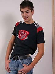 Euro twink boy stripping before camera