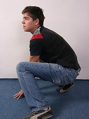 Euro twink boy stripping before camera