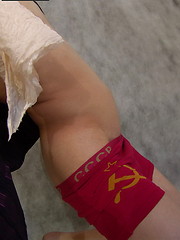 Delicious dark-haired twink sporting tough Soviet charm and blameless body