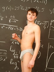 Boy model Dimax jerking off in the classroom