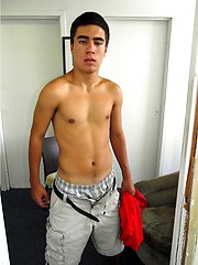 Straight latino boy jacking off