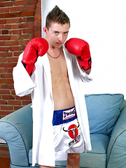 Samuel Laroche has some beautiful blue eyes, rippling abs and a cock that gets hard