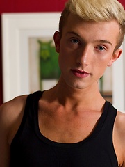 His cute smirk, smooth skinny body disguise the intensity in which he rubs his impressive dick