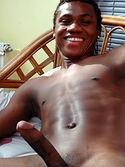 Handsome black boy Jerome shows off his assets