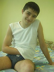 Next door boy Edvard relaxes after a hard days work