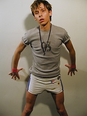 Extremely fit Kamil stroking his very hard cock.